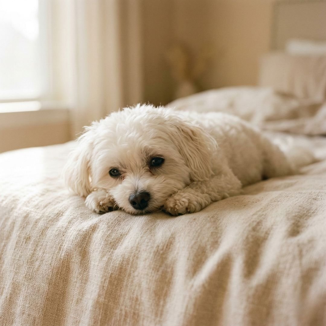 Small dog resting comfortably